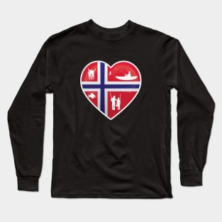 I Love Fishing in Norway Flag Fisherman Angler Long Sleeve T-Shirt